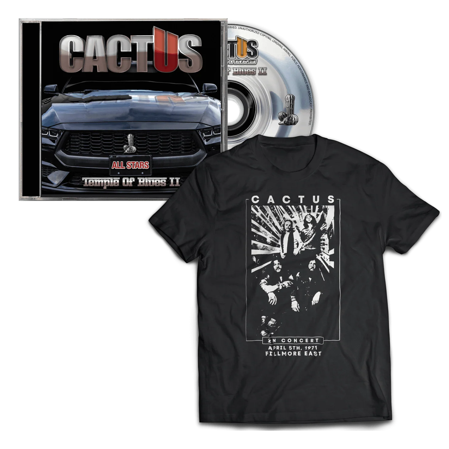 Cactus - Temple Of Blues II - All-Stars (CD + T-Shirt Bundle)