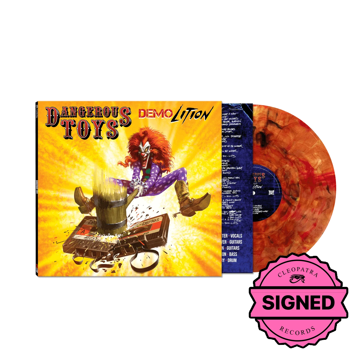 Dangerous Toys - Demolition (Orange Marble Swirl Vinyl LP Signed by Jason McMaster)
