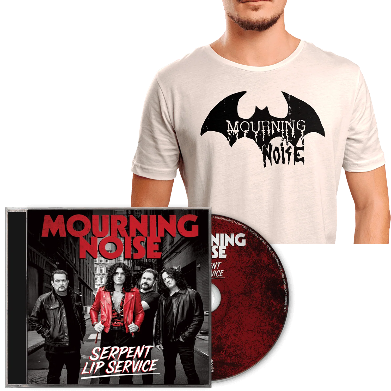 Mourning Noise - Serpent Lip Service (CD + White T-Shirt Bundle)