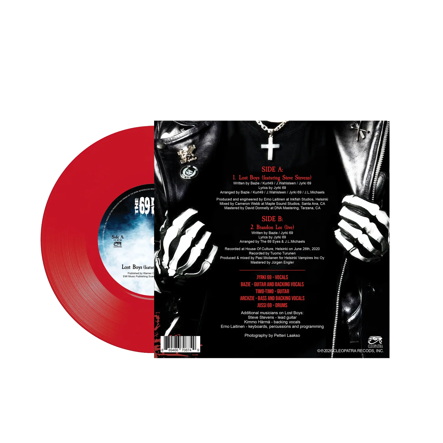The 69 Eyes feat. Steve Stevens - Lost Boys - 20th Anniversary Version (Red 7" Vinyl) - Image 2