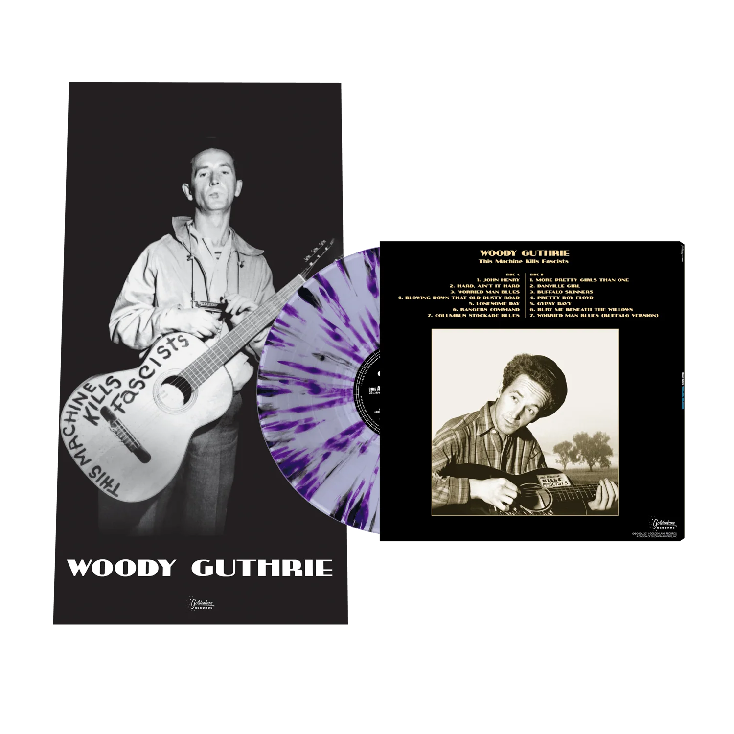 Woody Guthrie - This Machine Kills Fascists (Black/Clear/Purple/Splatter Vinyl LP) - Image 2